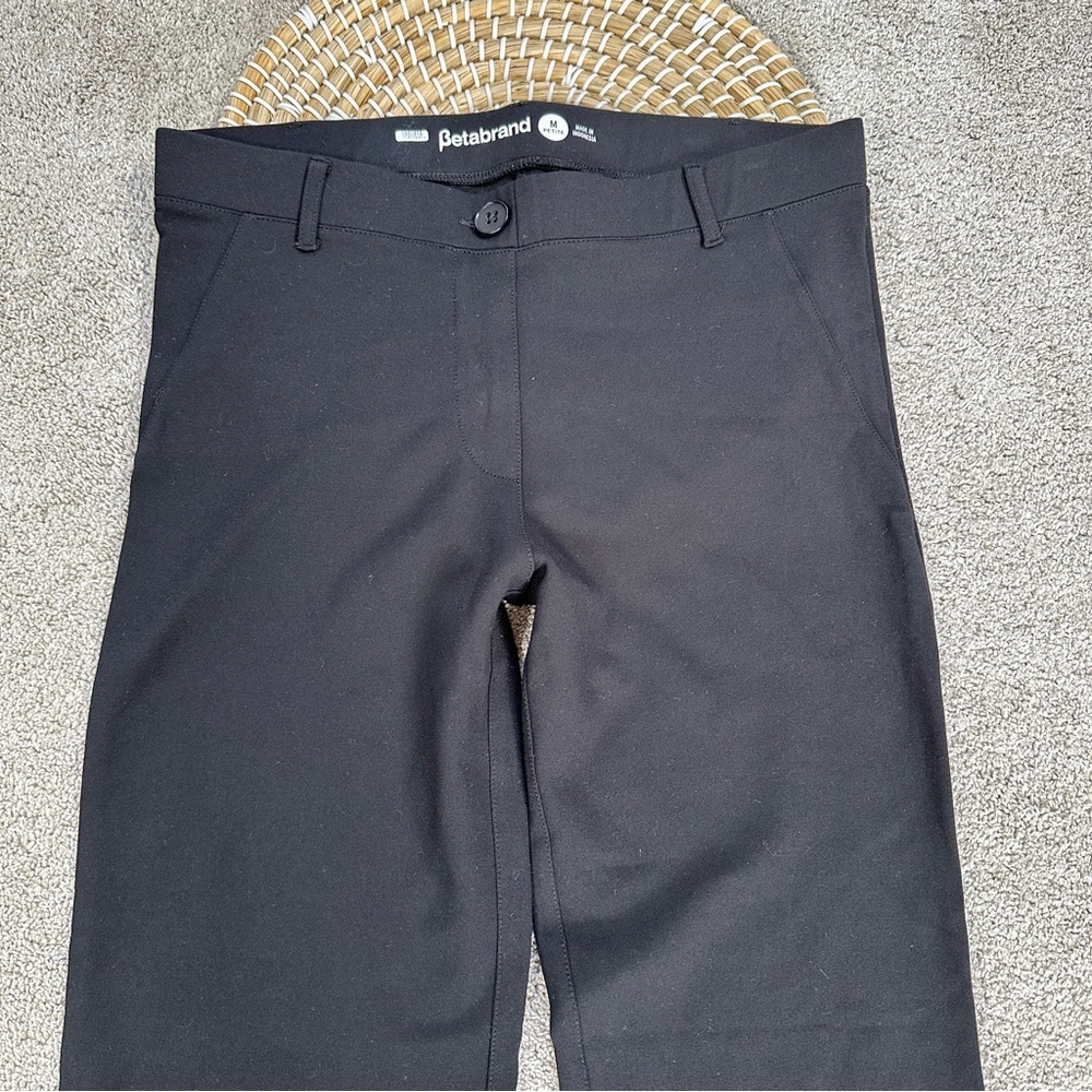 Betabrand Women’s Classic Dress Pant Yoga Pants Straight Leg Stretch in Black MP - Picture 4 of 14